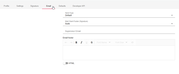 Email settings