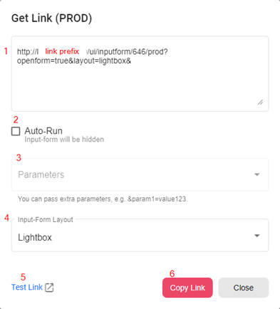 Get link dialog
